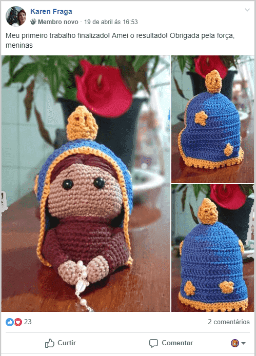 amigurum nossa senhora aparecida